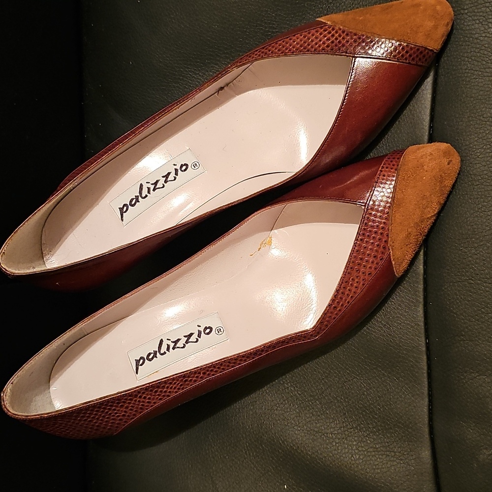 Vintage Palizzio Brown Leather Pumps